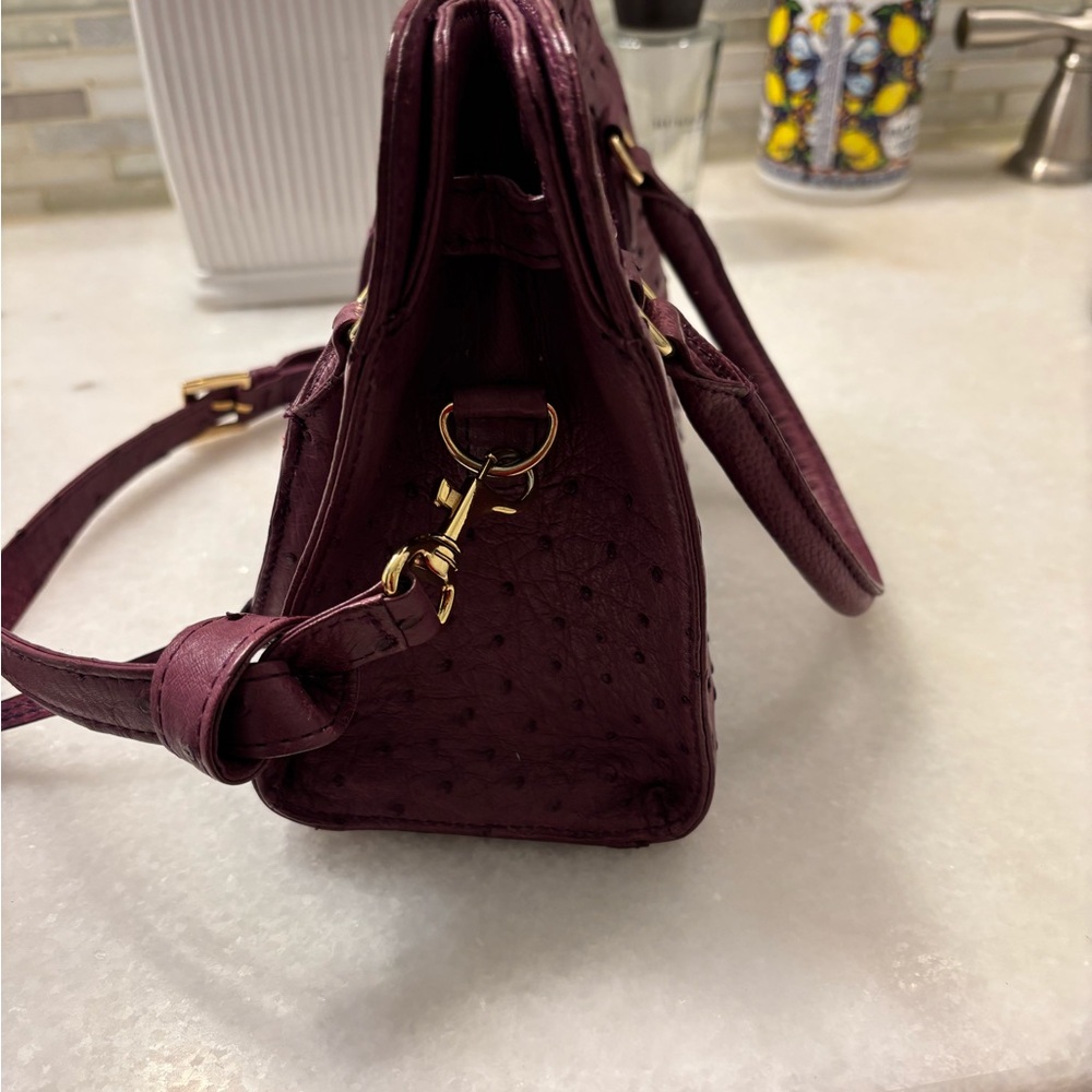 Purple Crossbody Bag with Gold Hardware